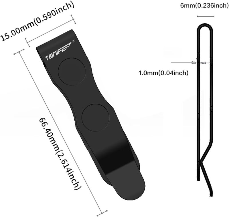 TONIFE Pocket Clip for Smartphones Multi Tool Utility Clip for Belt Holster Mobile Case, Secured with 3M VHB Adhesive, Stainless Steel - Image 3